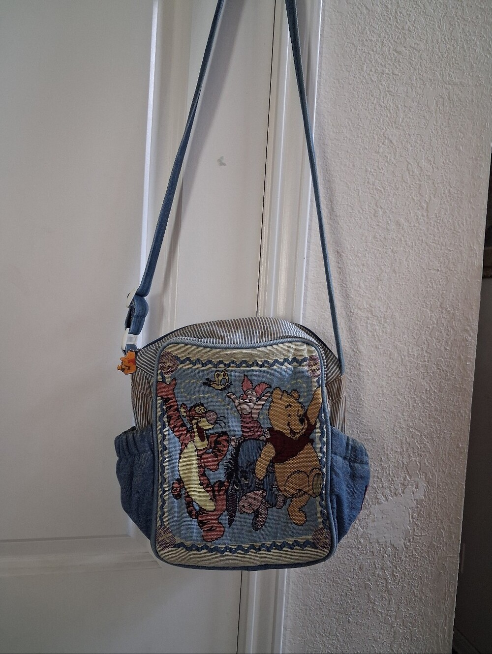 Vintage Denim 100 Acre Collection Winnie The Pooh Tapestry Diaper Bag
